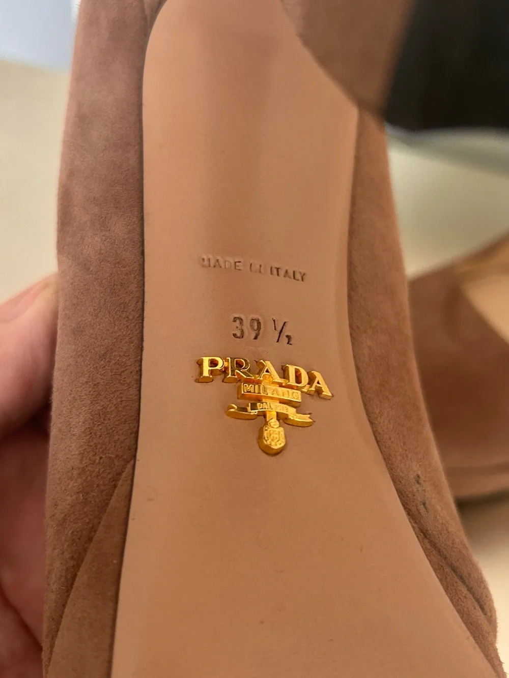 Prada suede platform
